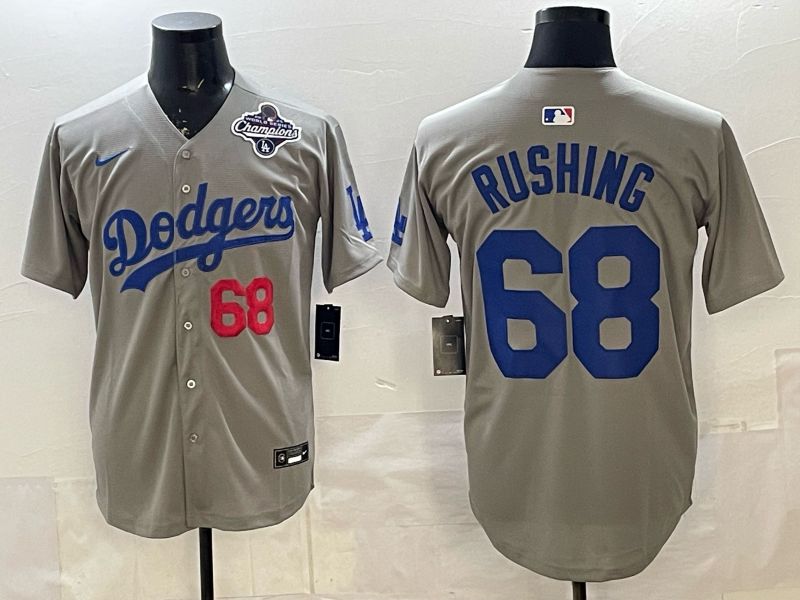Men Los Angeles Dodgers #68 Rushing Grey Game 2026 Nike MLB Jersey 006->los angeles dodgers->MLB Jersey